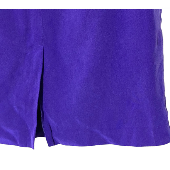 Vintage Purple SILK Skirt - Straight Cut Knee Length Skirt - 28 30 Waist - Picture 8 of 10